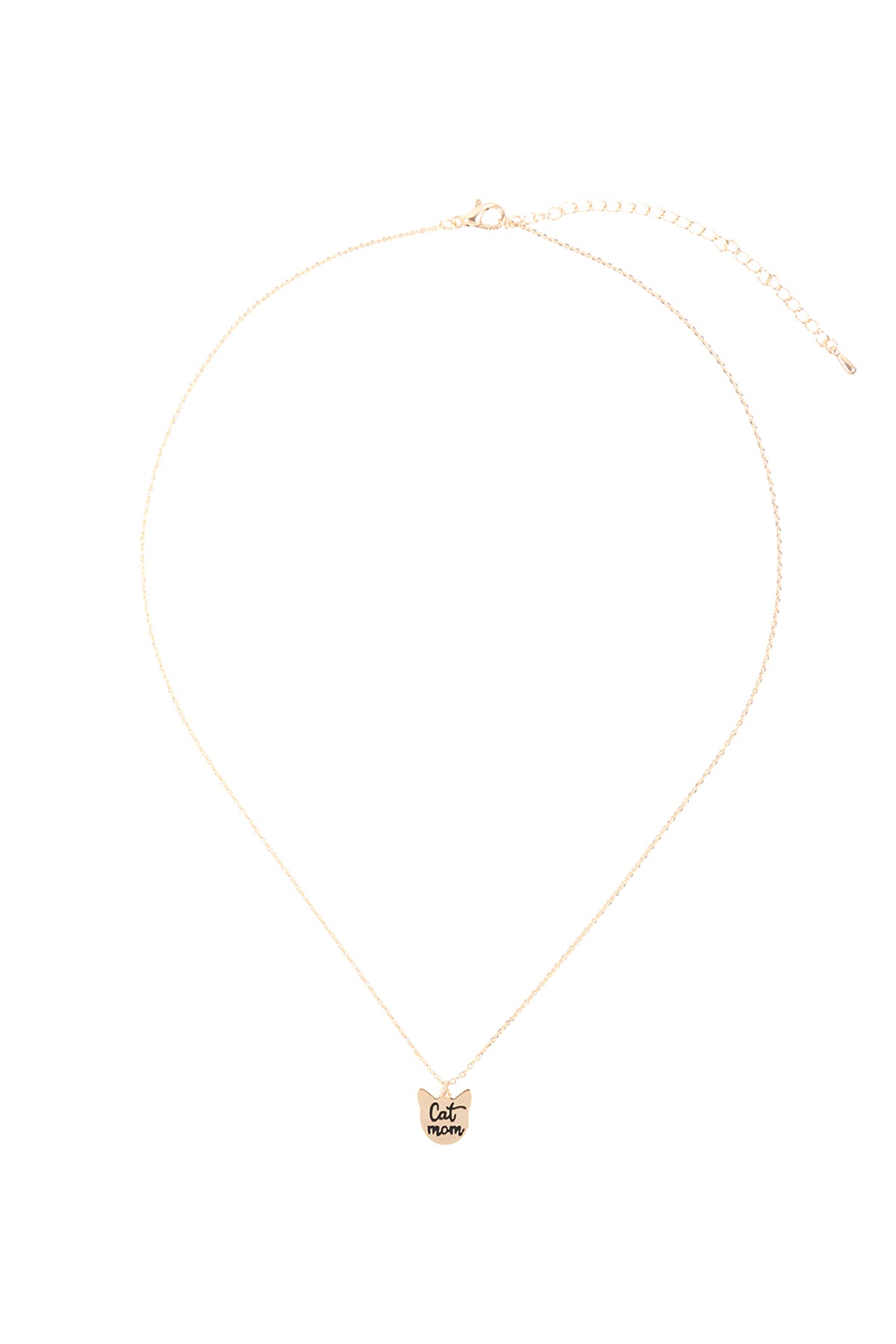 Cat Mom Engrave Pendant Necklace