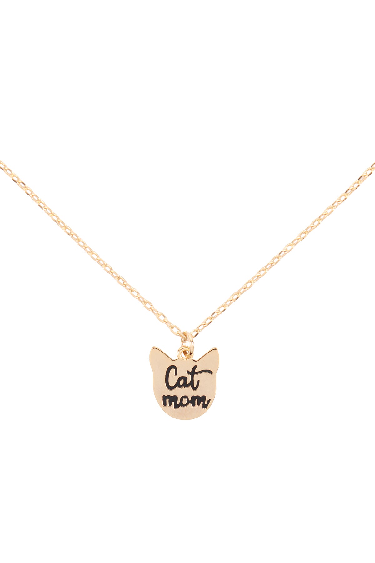 Cat Mom Engrave Pendant Necklace
