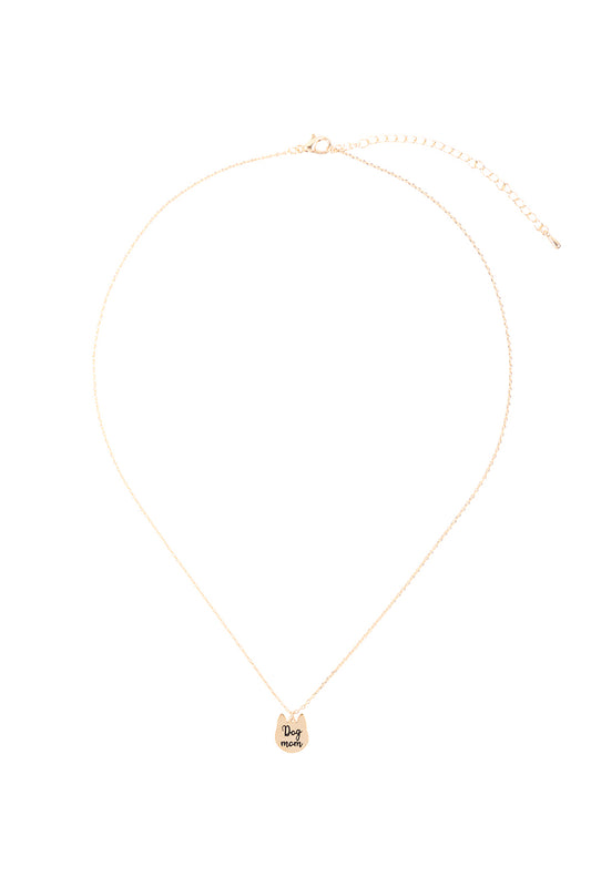 Dog Mom Engrave Pendant Necklace