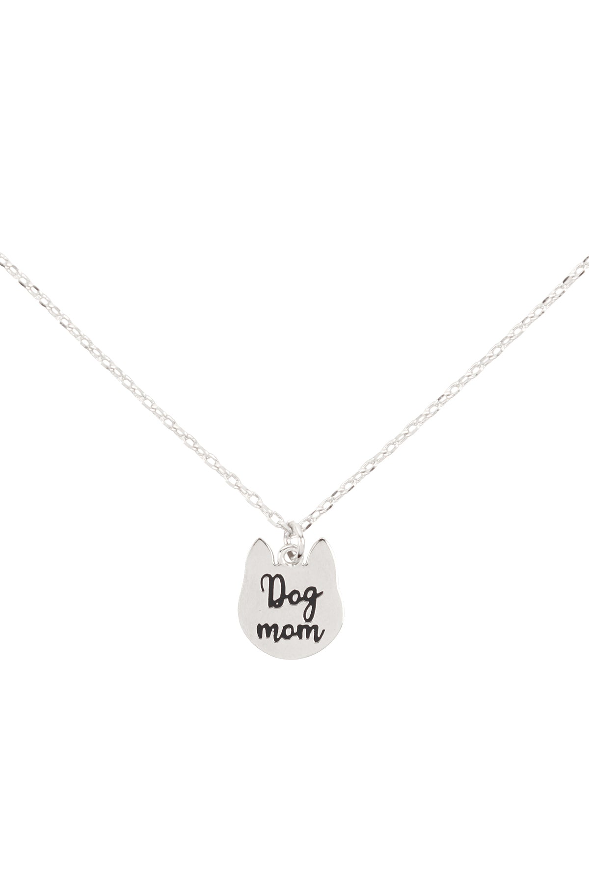 Dog Mom Engrave Pendant Necklace