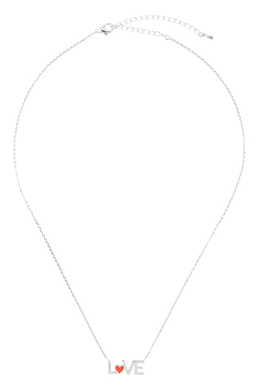 Love Pendant With Color Necklace