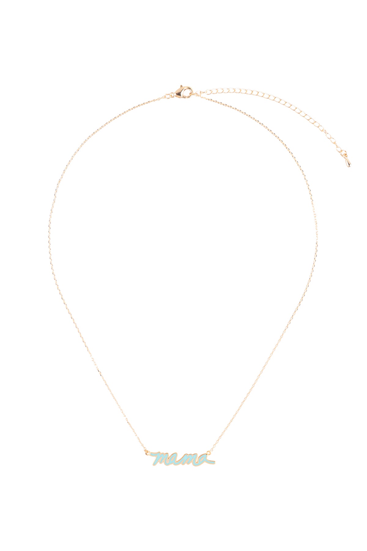 "MAMA" Personalized Color Pendant Brass Necklace