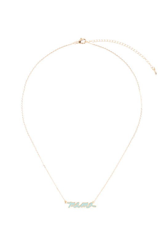 "MAMA" Personalized Color Pendant Brass Necklace