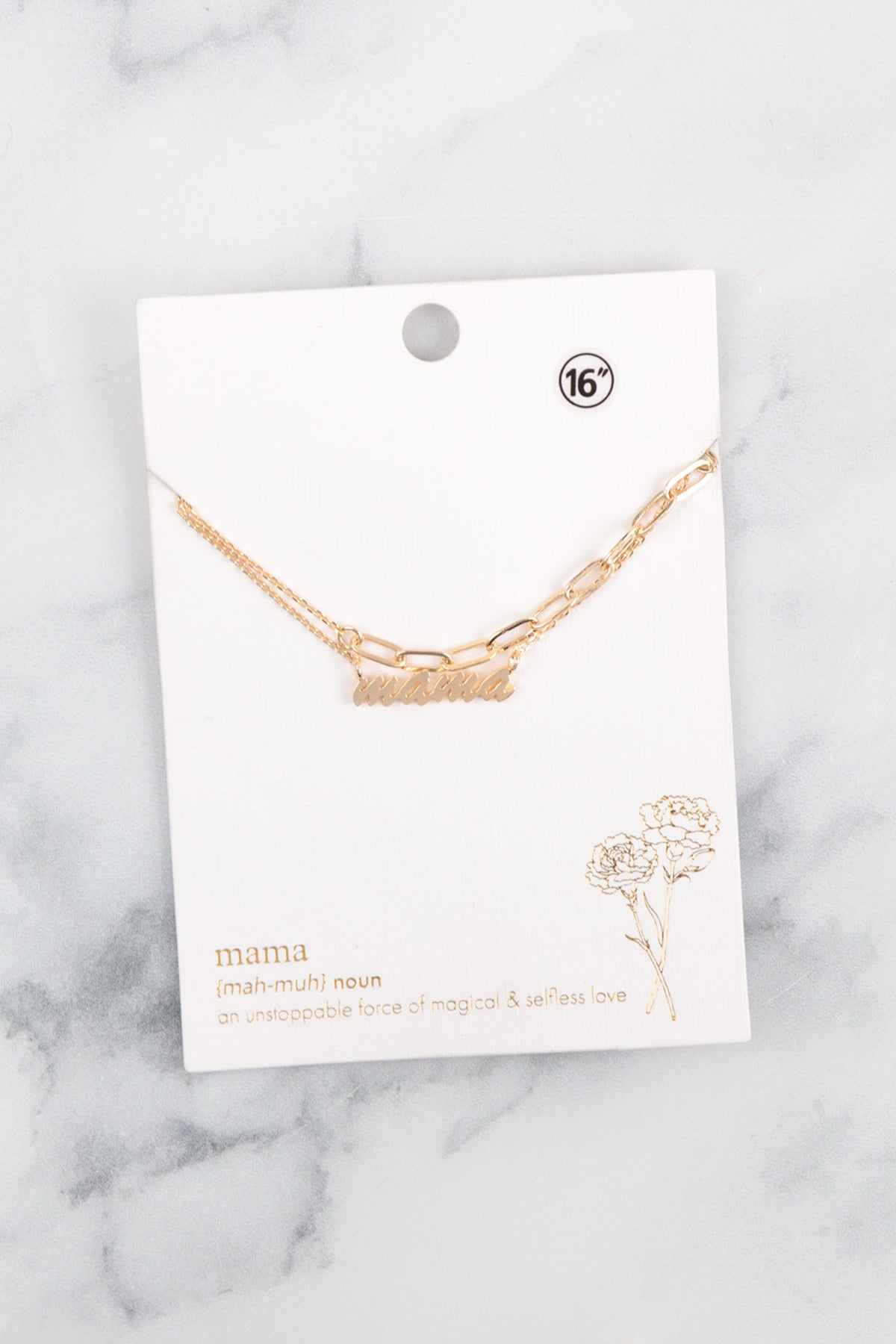 Mama Script Layered Pendant Necklace