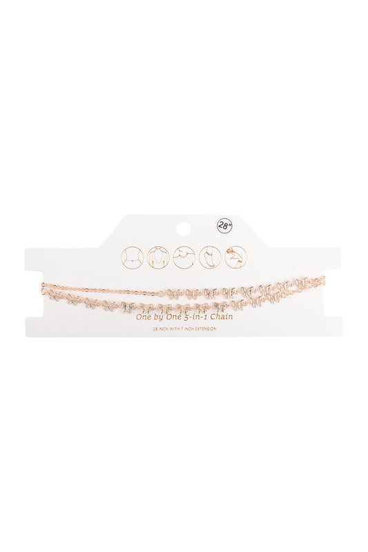 Butterfly Chain 5 in 1 Multi Use Anklet bracelet Choker necklace