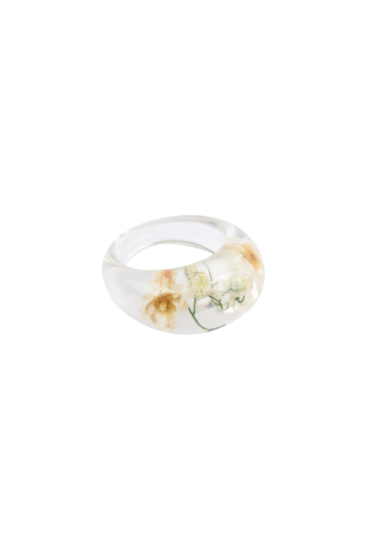 Dry Flower Clear Resin Ring