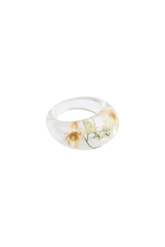 Dry Flower Clear Resin Ring