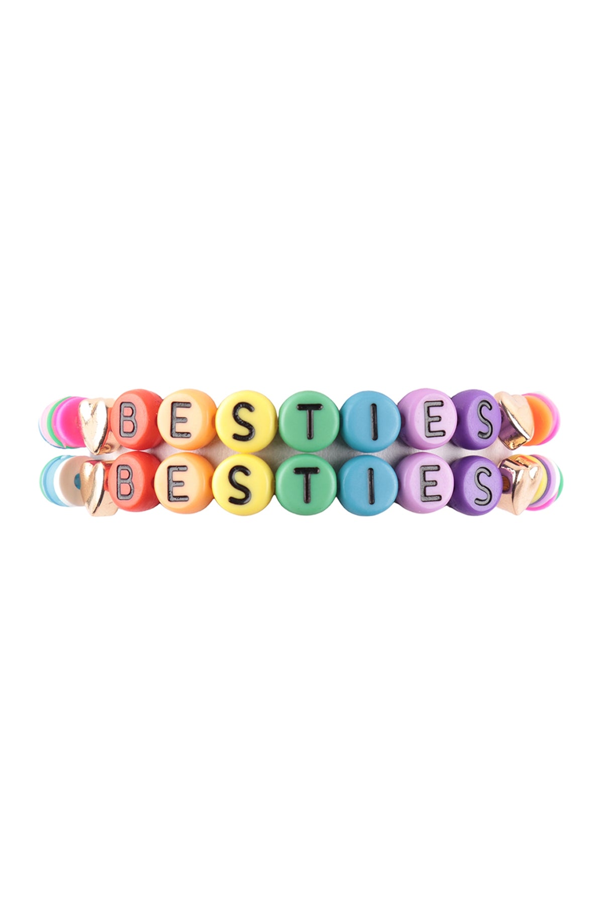 "Besties" Letter Rubber Beads Stretch Bracelet