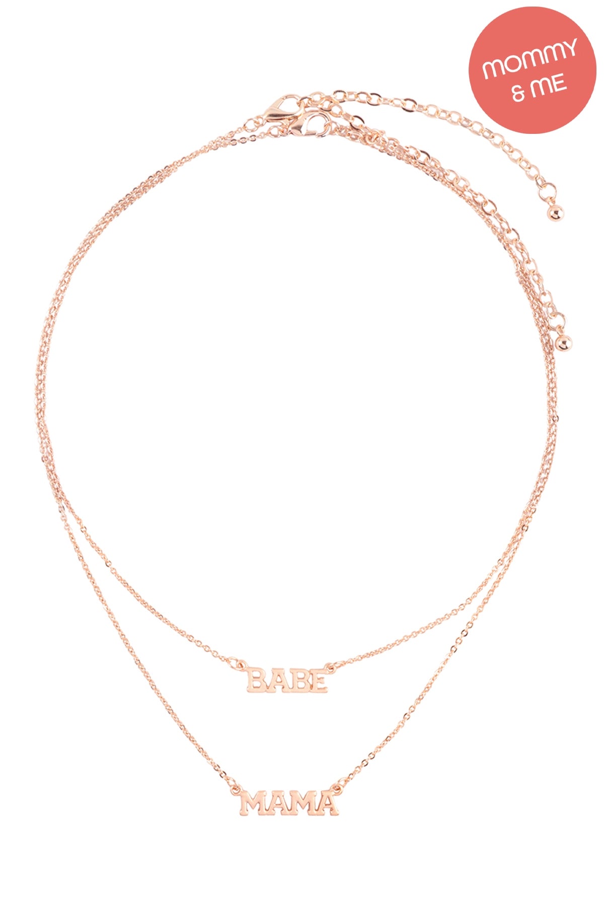 14" "Babe" w/ 16" "Mama" 2 Set Layered Necklace