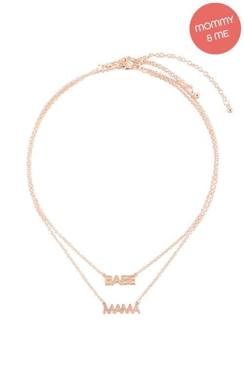 14" "Mini" with 16" "Mama" 2 Set Layered Necklace