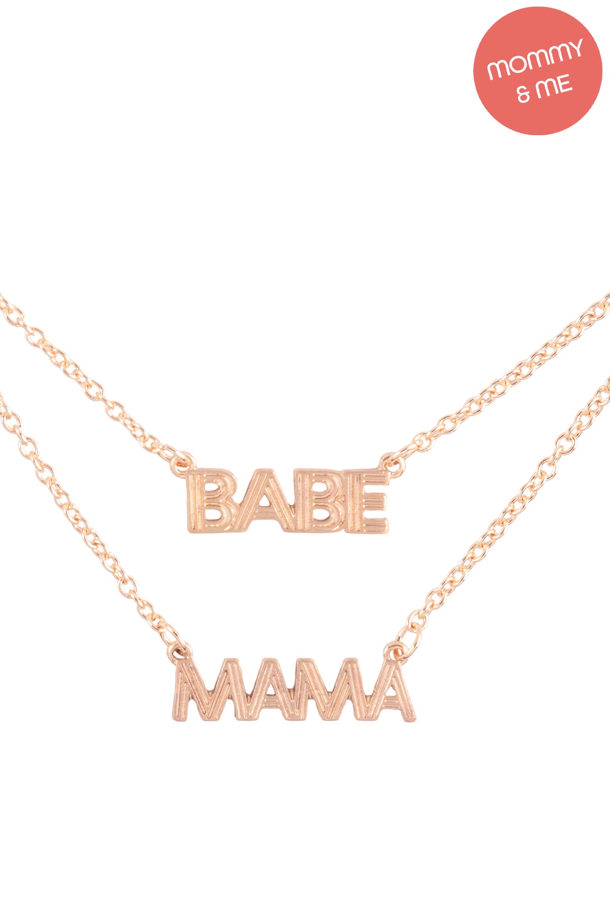 14" "Mini" with 16" "Mama" 2 Set Layered Necklace