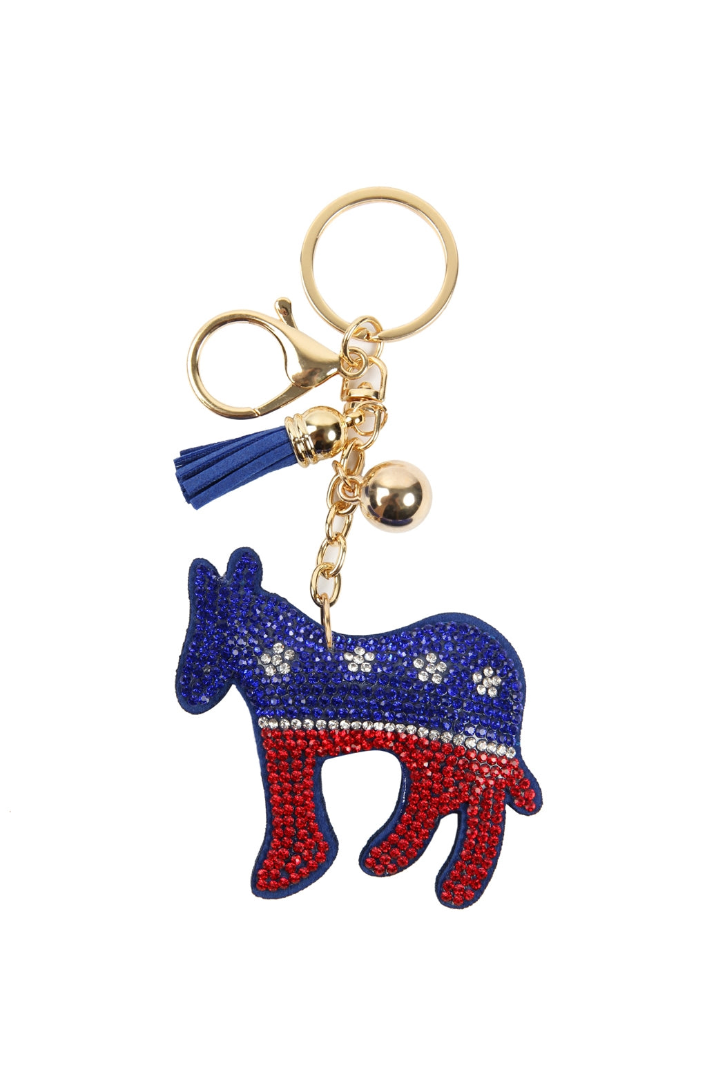American Donkey Design Tassel Rhinestone Keychain