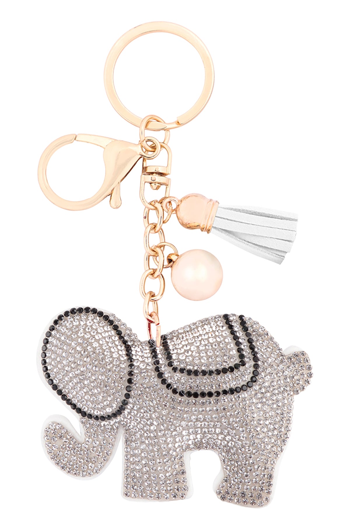 Elephant Rhinestone Tassel Keychain