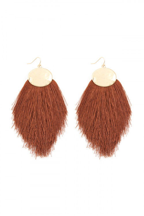 Sand Thread Tassel Hook Drop Earrings