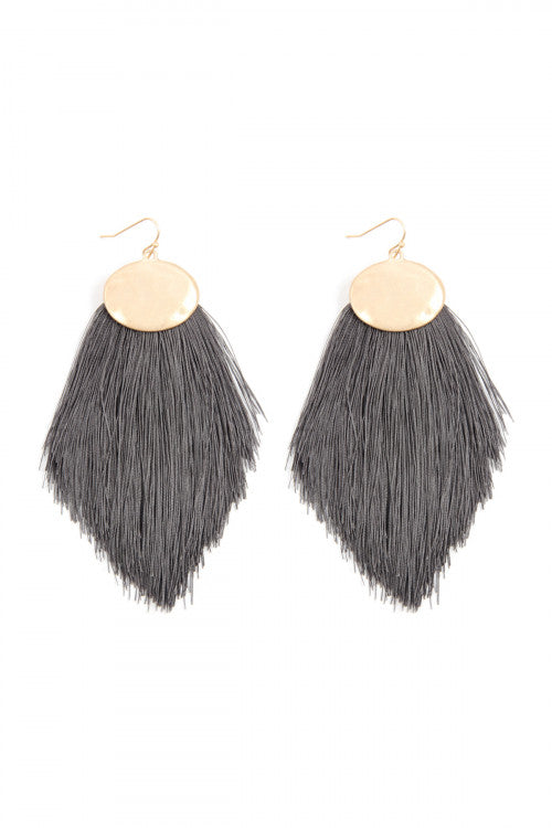 Sand Thread Tassel Hook Drop Earrings