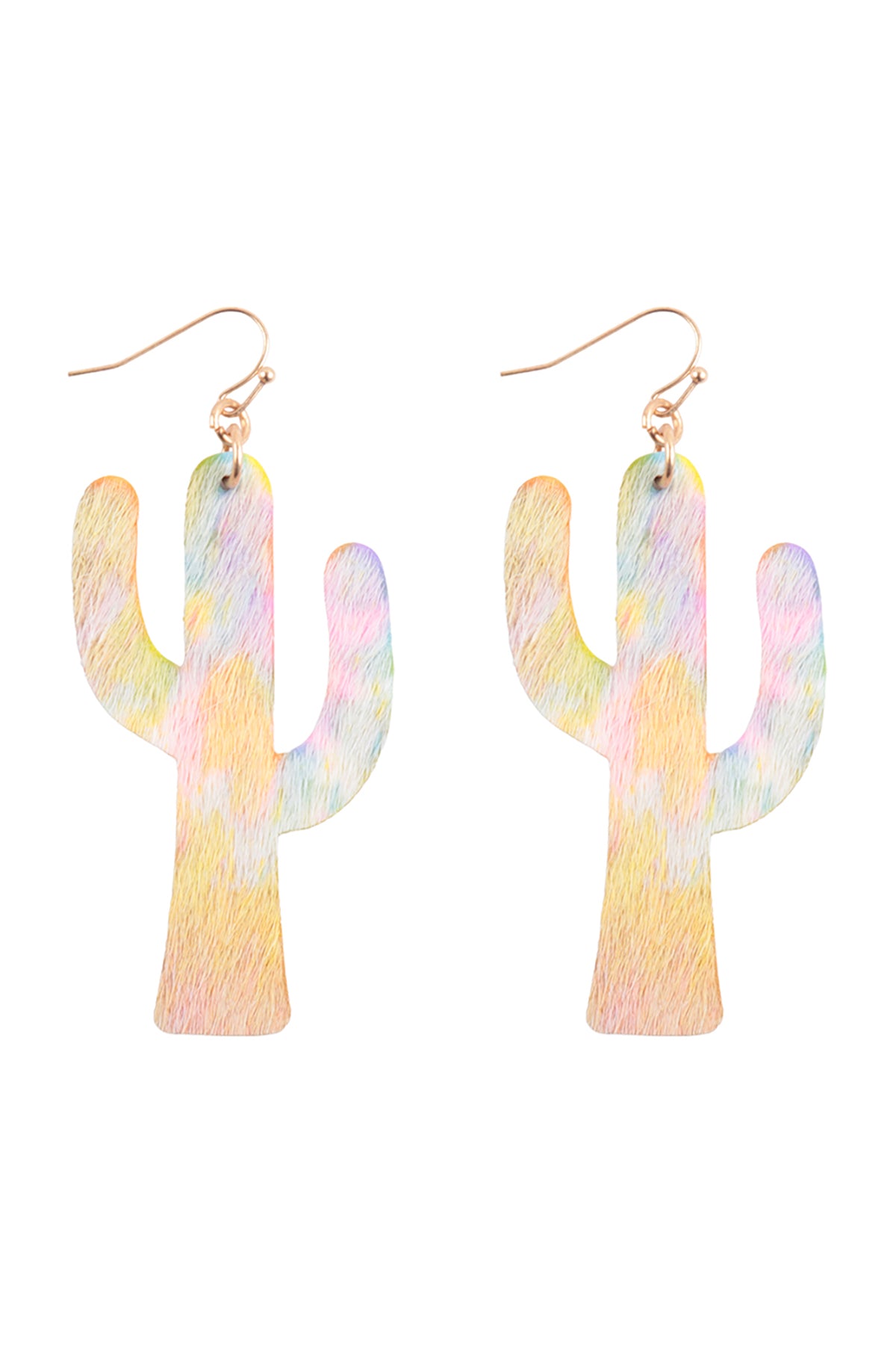 Cactus Leather Drop Fish Hook Earrings
