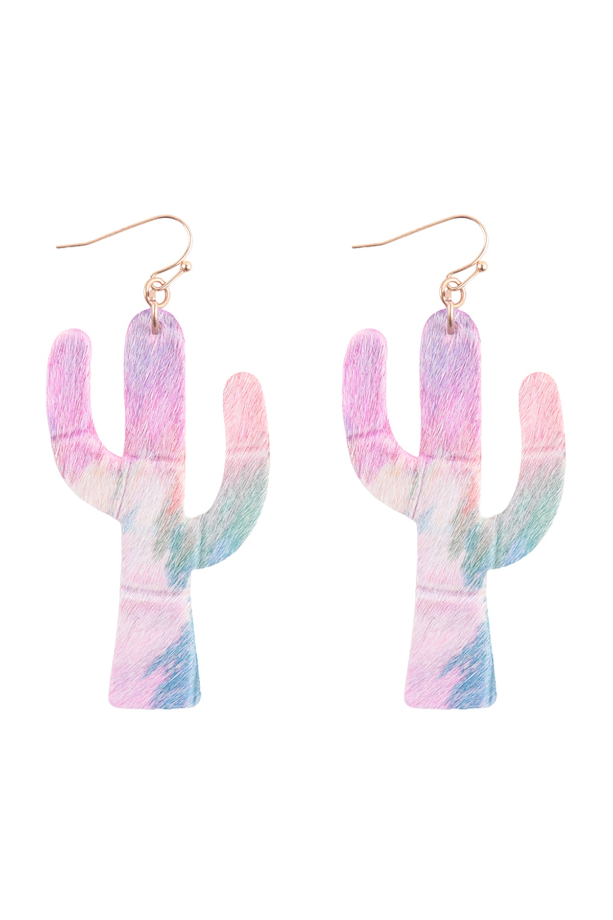Cactus Leather Drop Fish Hook Earrings