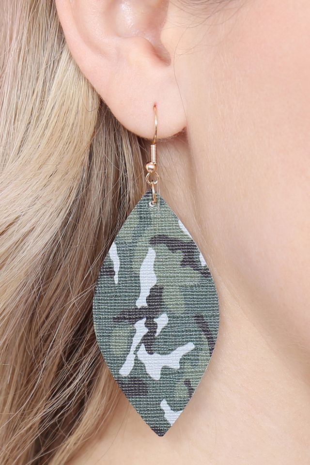 Camouflage Mar2uise Leather Earrings