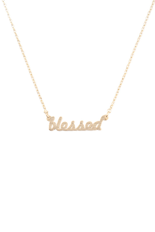 "Blessed" Script Chain Necklace
