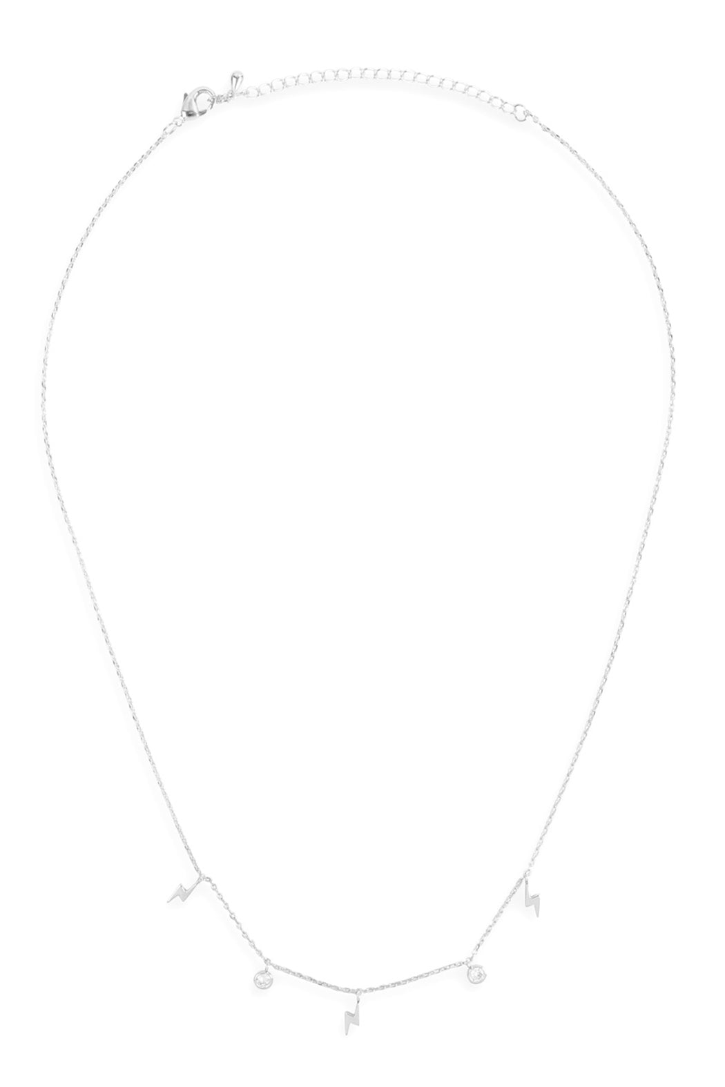 Lightning Zirconia Dainty Chain Necklace