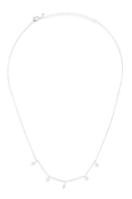 Lightning Zirconia Dainty Chain Necklace