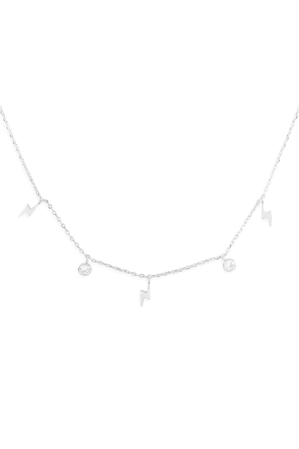 Lightning Zirconia Dainty Chain Necklace