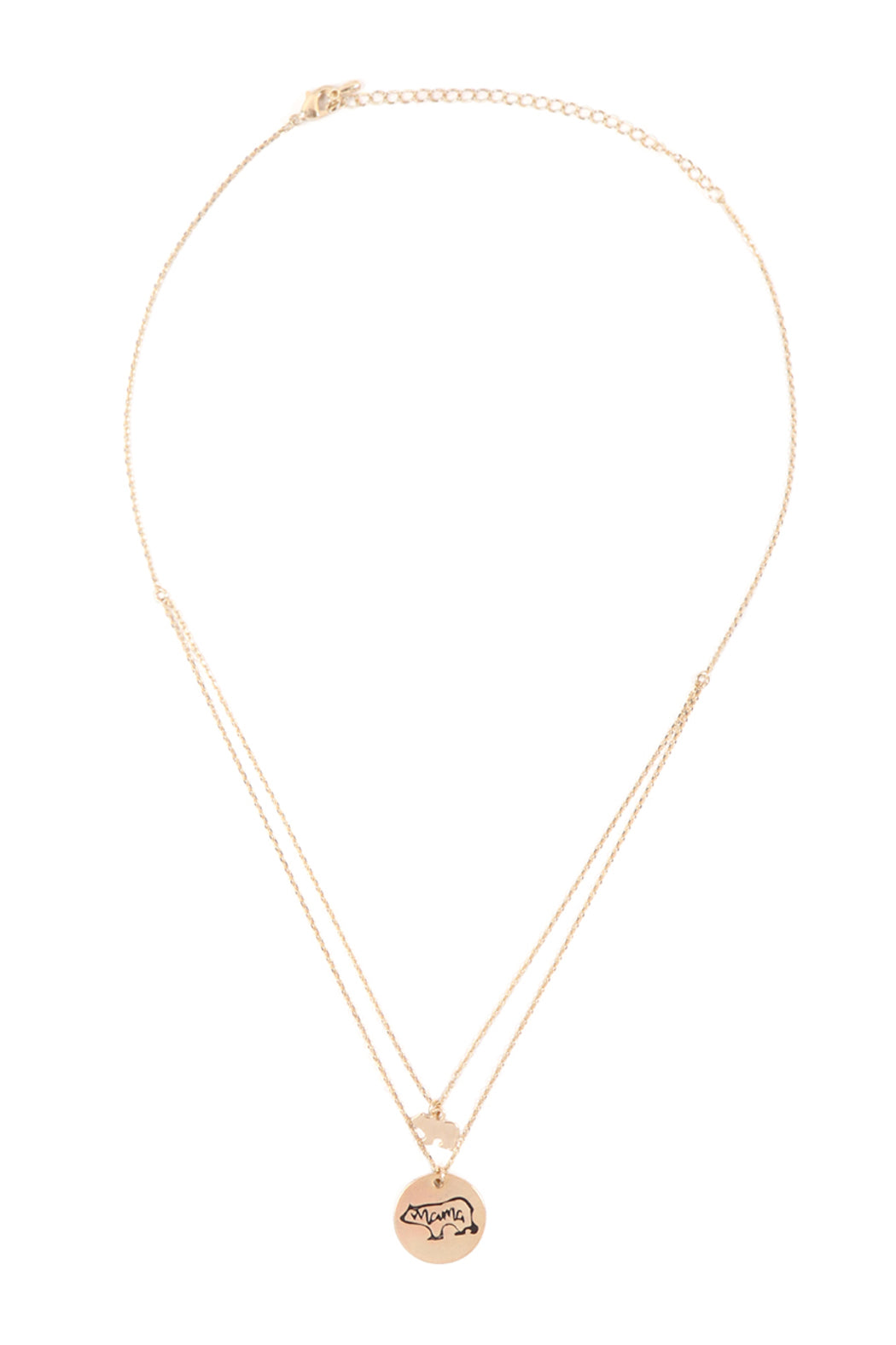 Mama Bear Double Layer Pendant Necklace