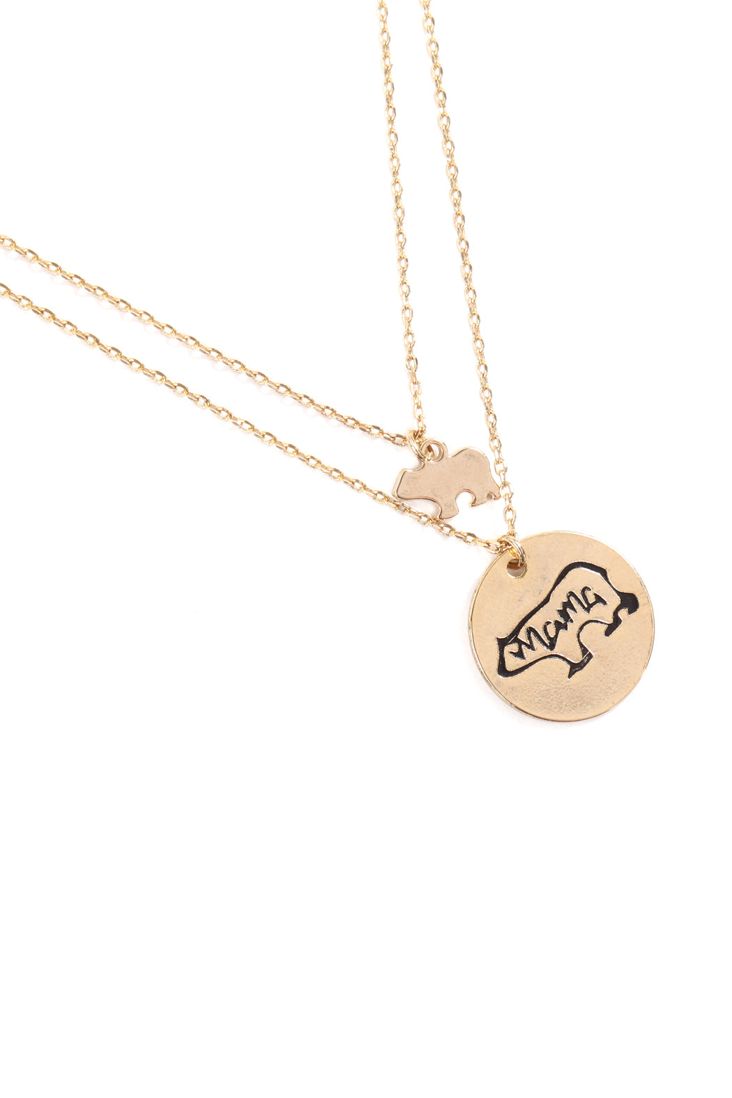 Mama Bear Double Layer Pendant Necklace