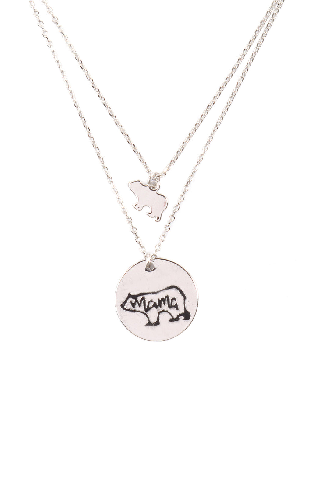Mama Bear Double Layer Pendant Necklace