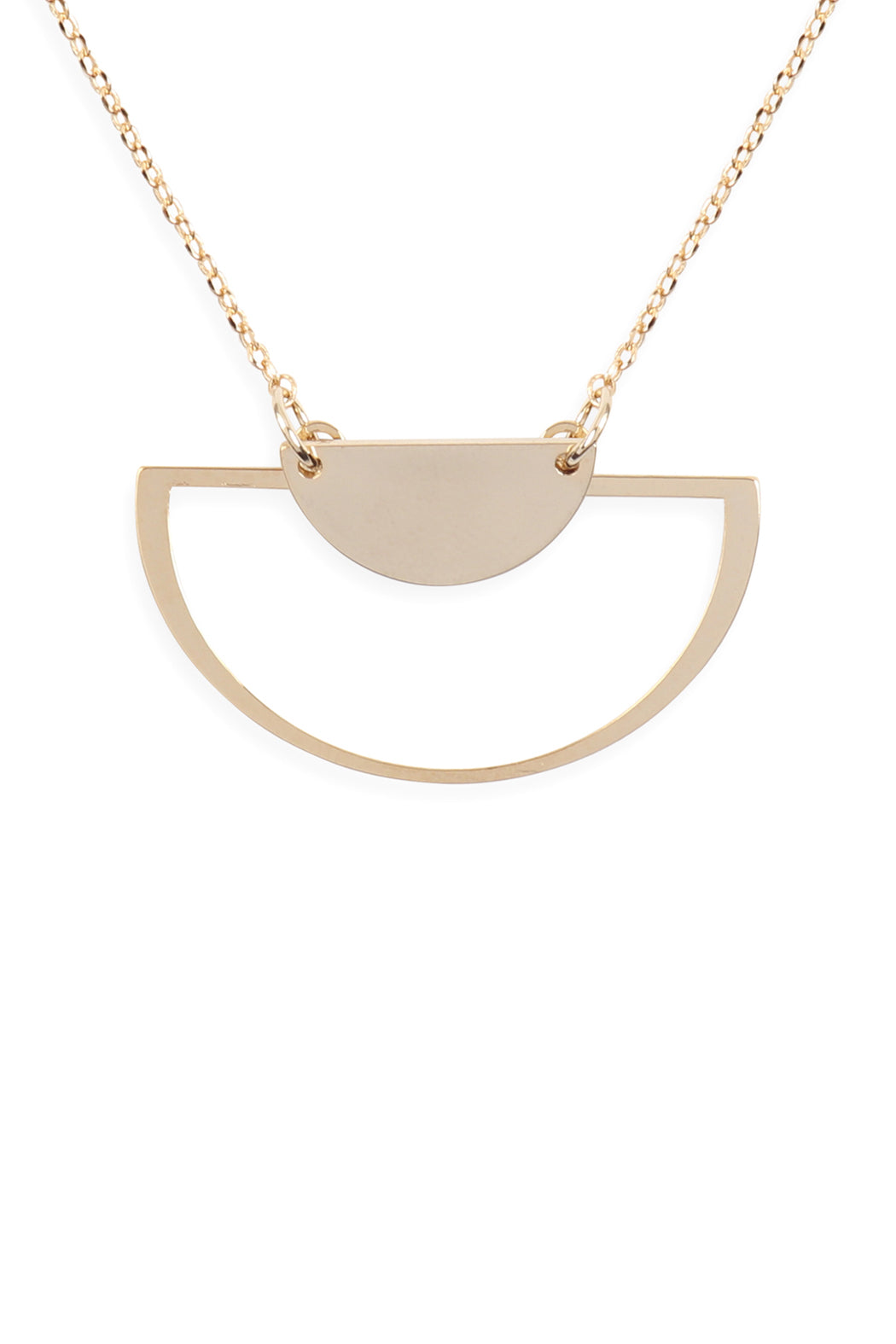 Half Round Pendant Necklace
