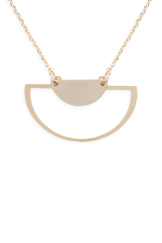 Half Round Pendant Necklace