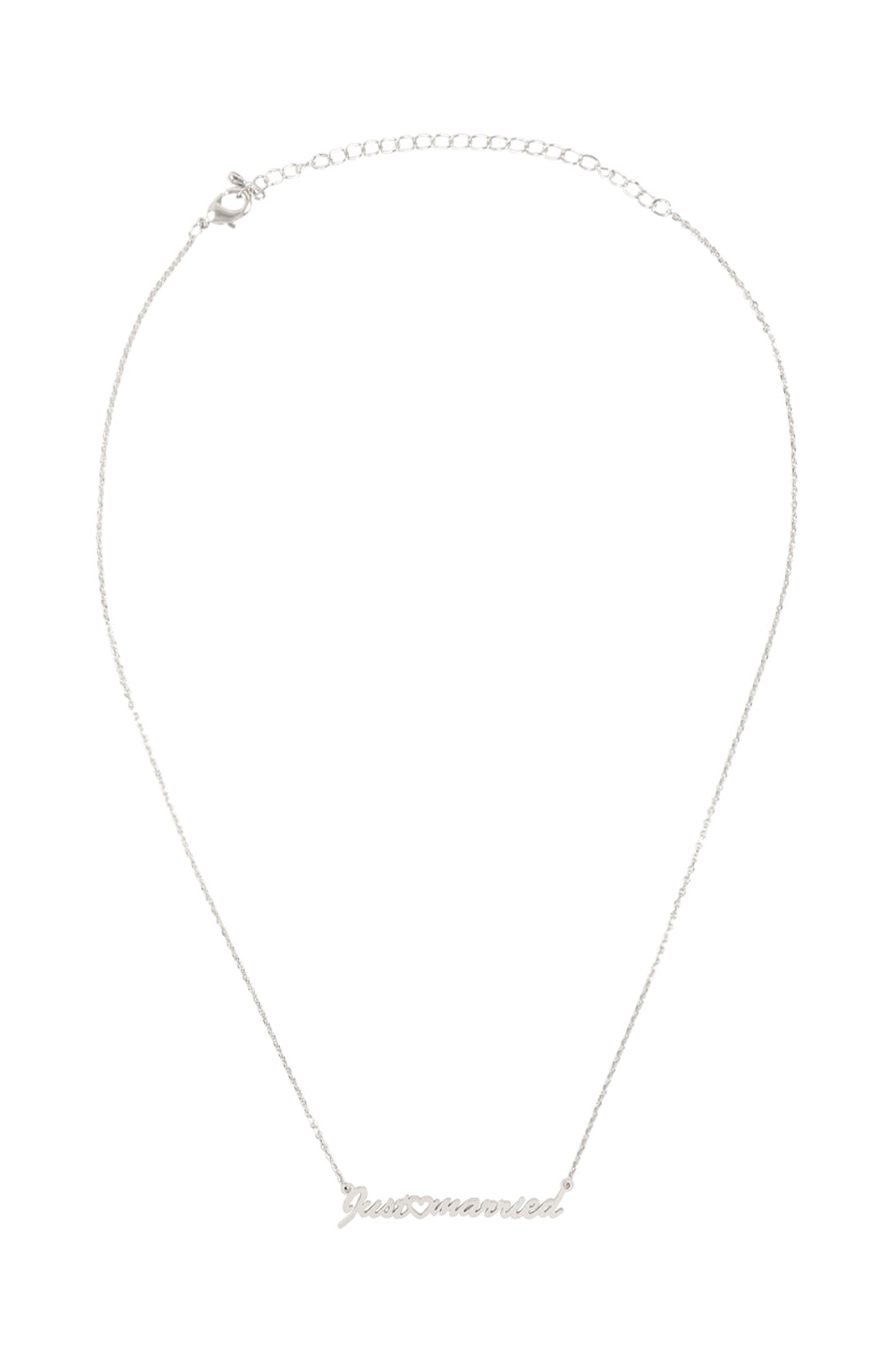 "Just Married" Script Letter Necklace