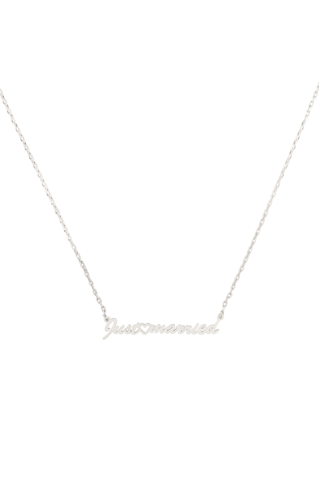 "Just Married" Script Letter Necklace