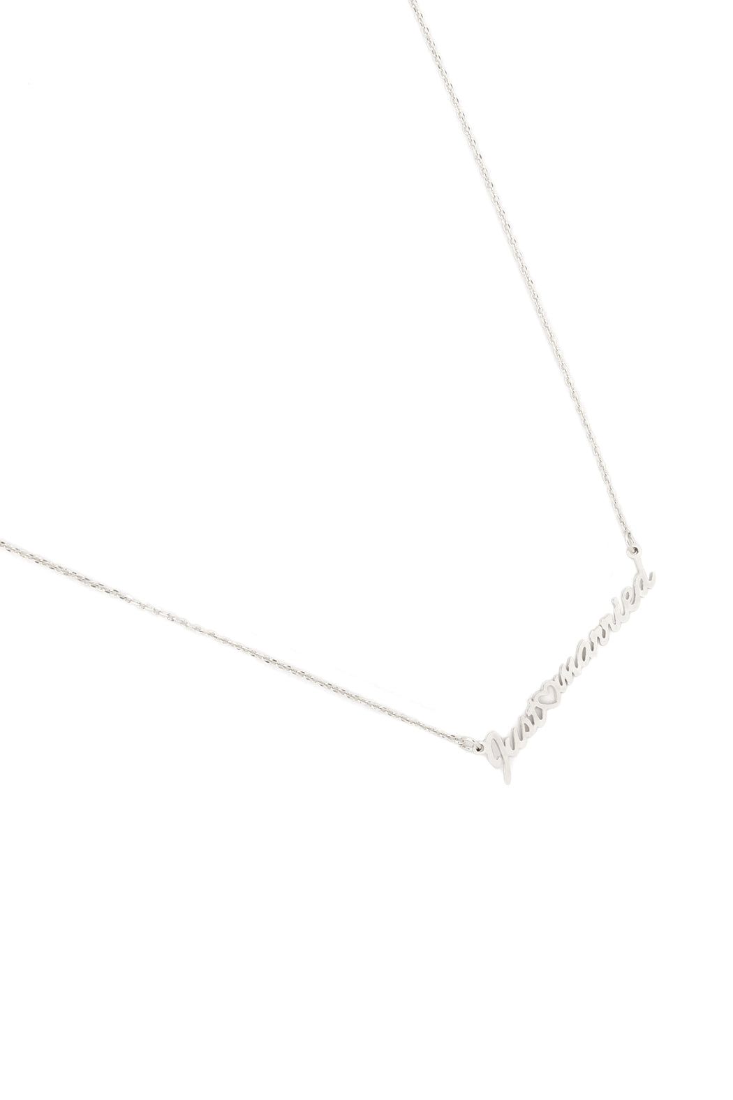 "Just Married" Script Letter Necklace