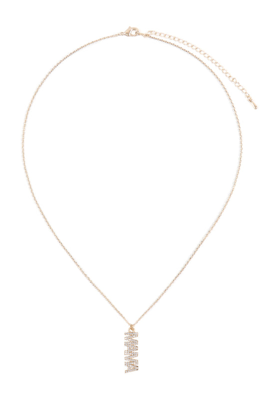 Brass "Mama" With Cry Letter Necklace