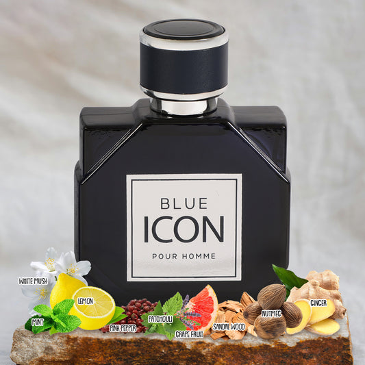 Blue Icon Spray Perfume Eau De Parfum For Men - 100ML/3.4FL.OZ.