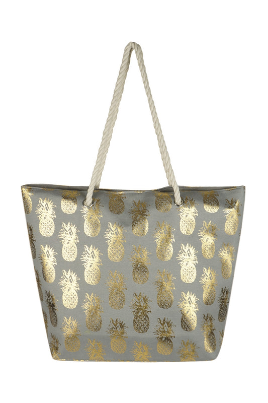 Gold Foil Pineapple Beach Bag / 6PCS