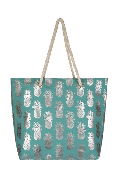 Gold Foil Pineapple Beach Bag / 1PC
