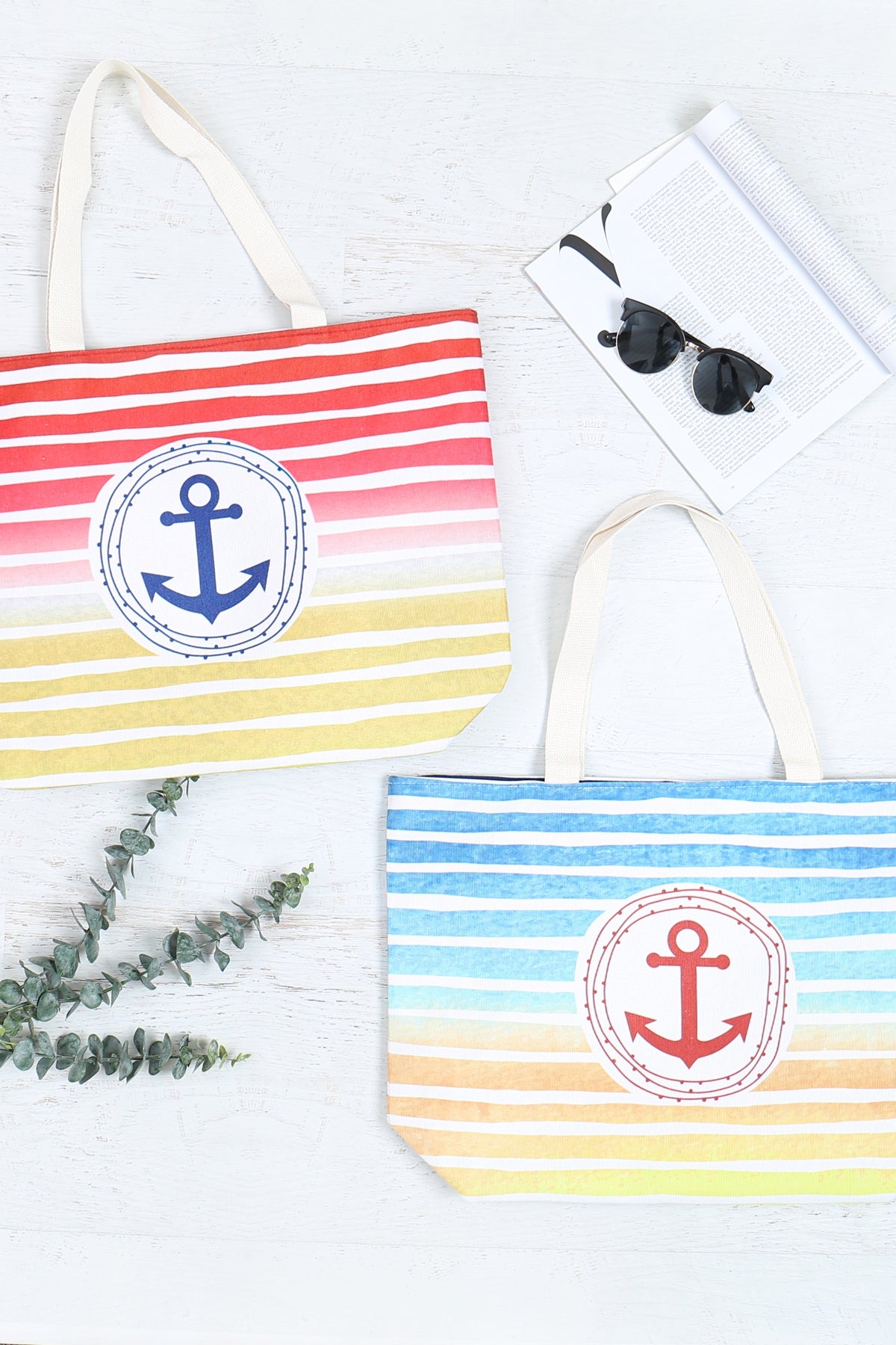 Stripe Anchor Tote Bag