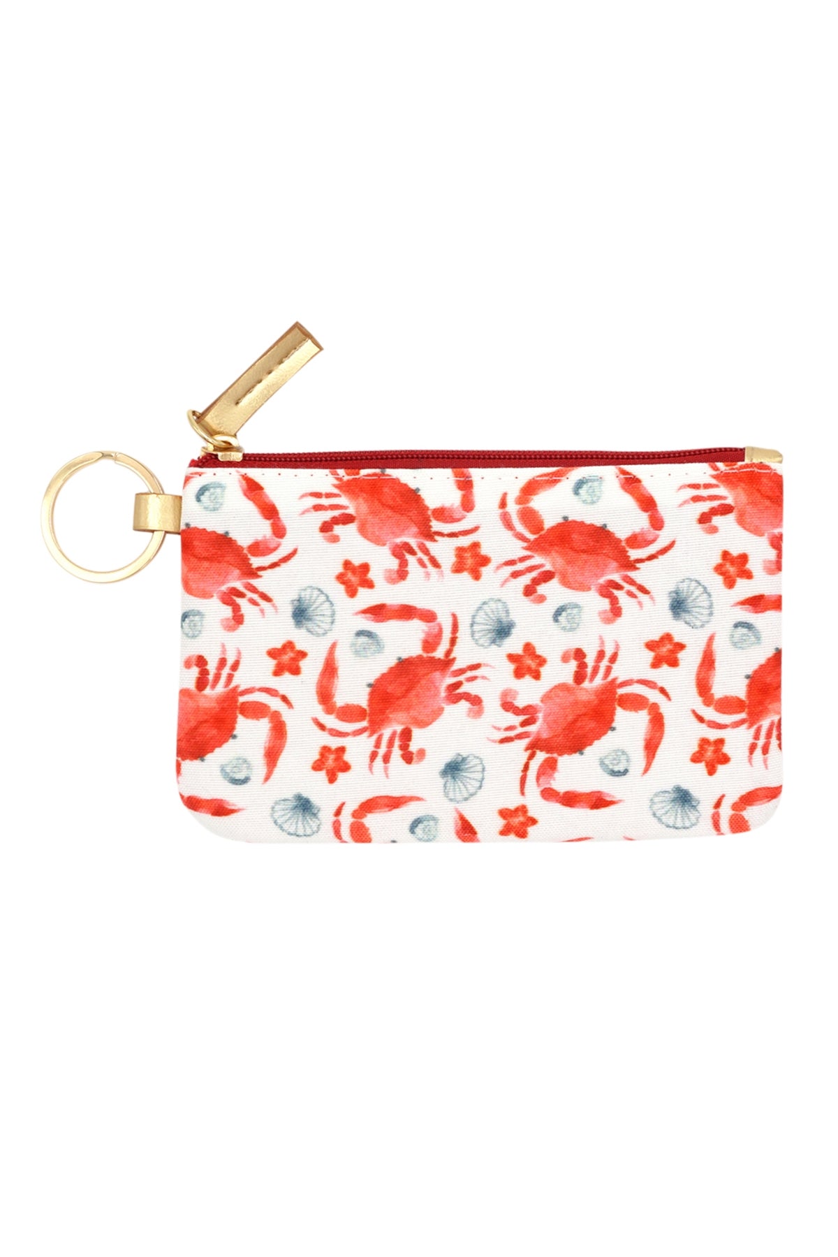 Hand Drawn Crab ID Wallet And Detachable Lanyard