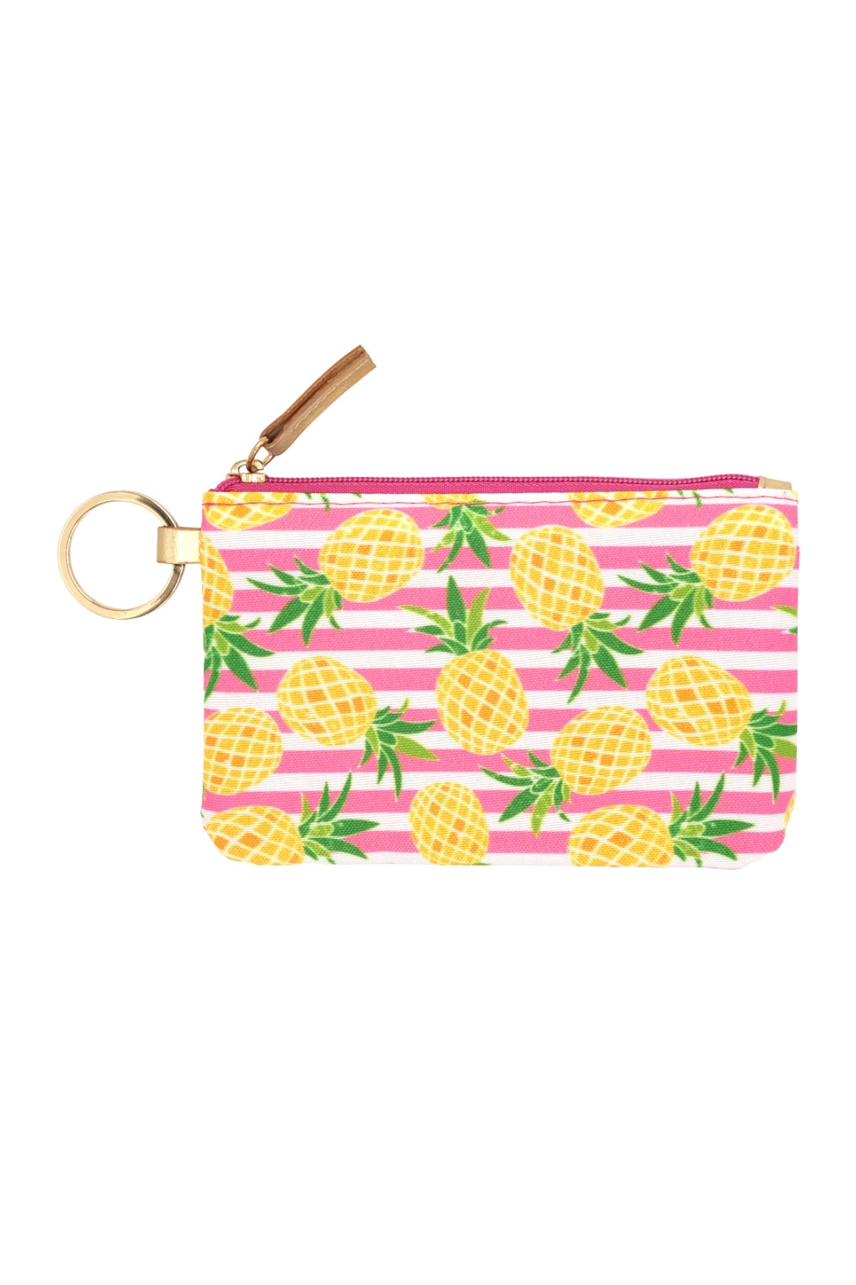 Pineapple Stripe ID Wallet And Detachable Lanyard / 6PCS