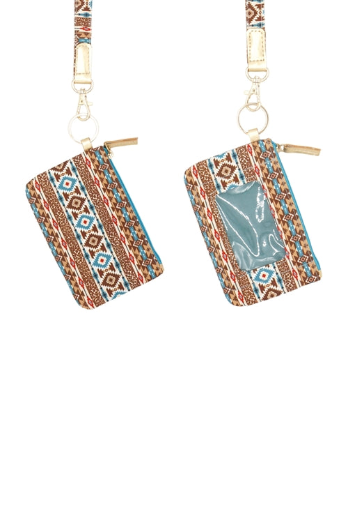 Leopard Tribal ID Wallet And Detachable Lanyard / 6PCS