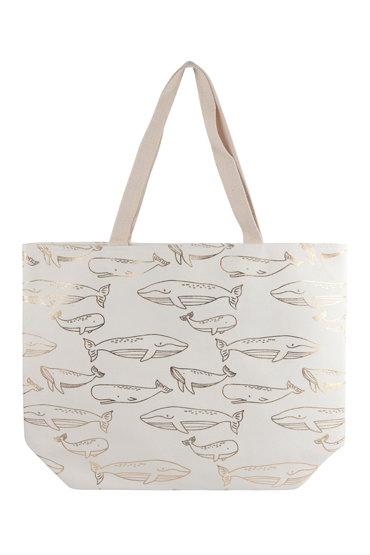 Gold Foil Whale Tote Bag