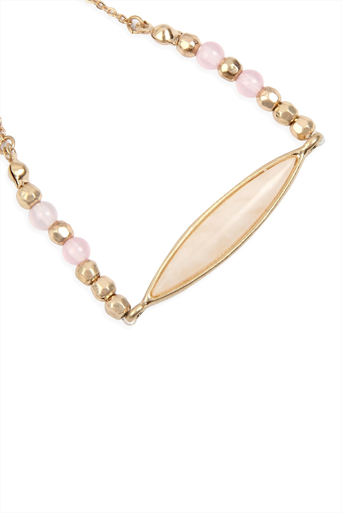 Semi Stone Marquise Beaded Charm Bracelet