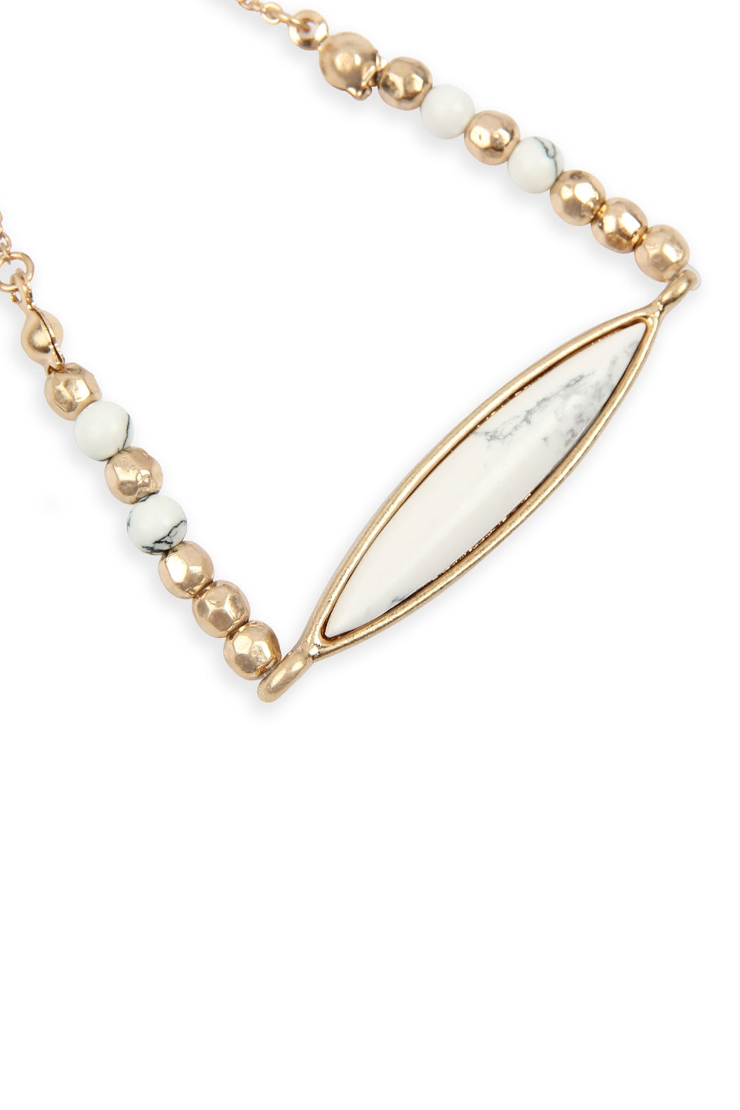 Semi Stone Marquise Beaded Charm Bracelet
