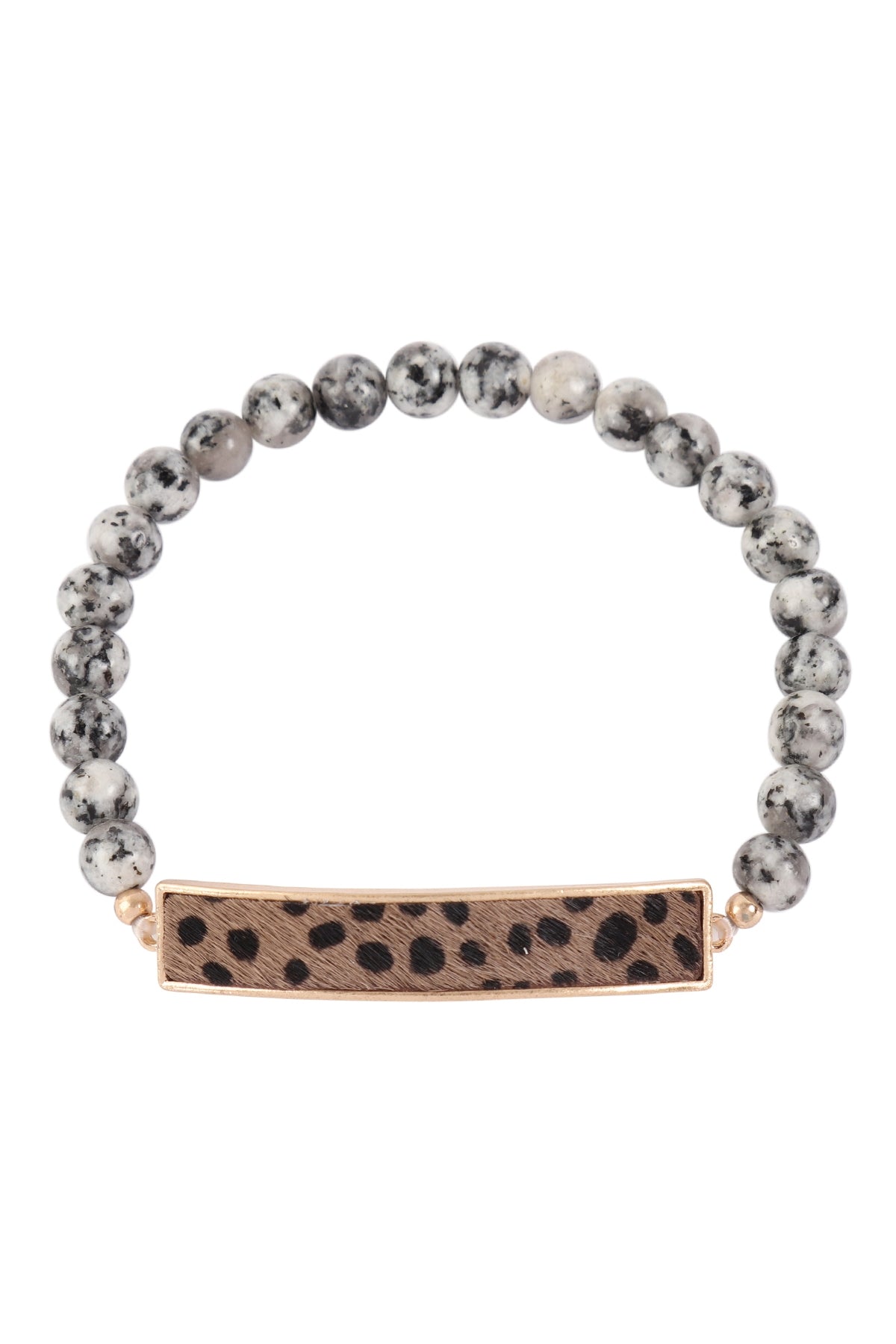 Animal Print with Beaded Stone