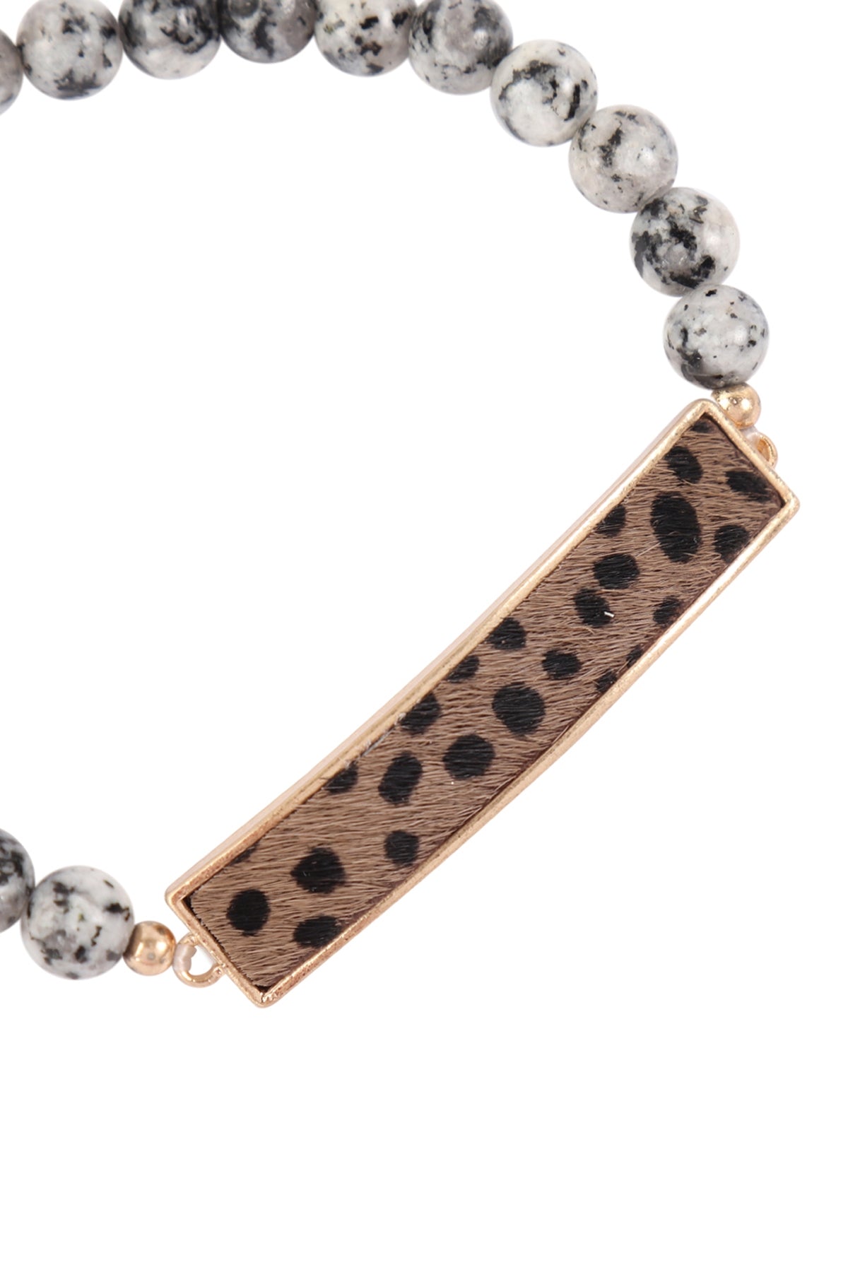 Animal Print with Beaded Stone