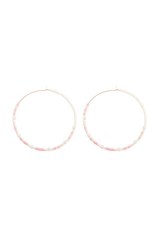 Two Tone Glass Seed Beads Earrings