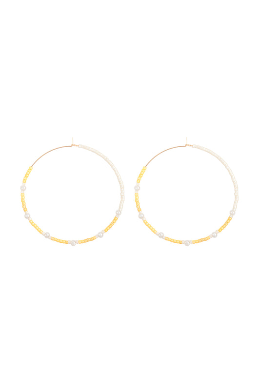 Two Tone Glass Seed Beads Earrings