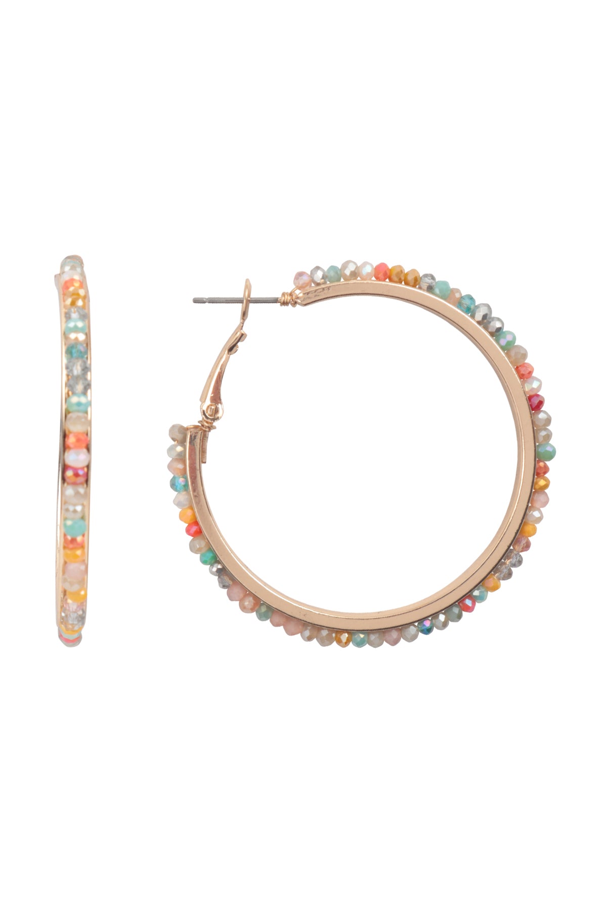 Boho Pave Rhinestone Hoop Earrings